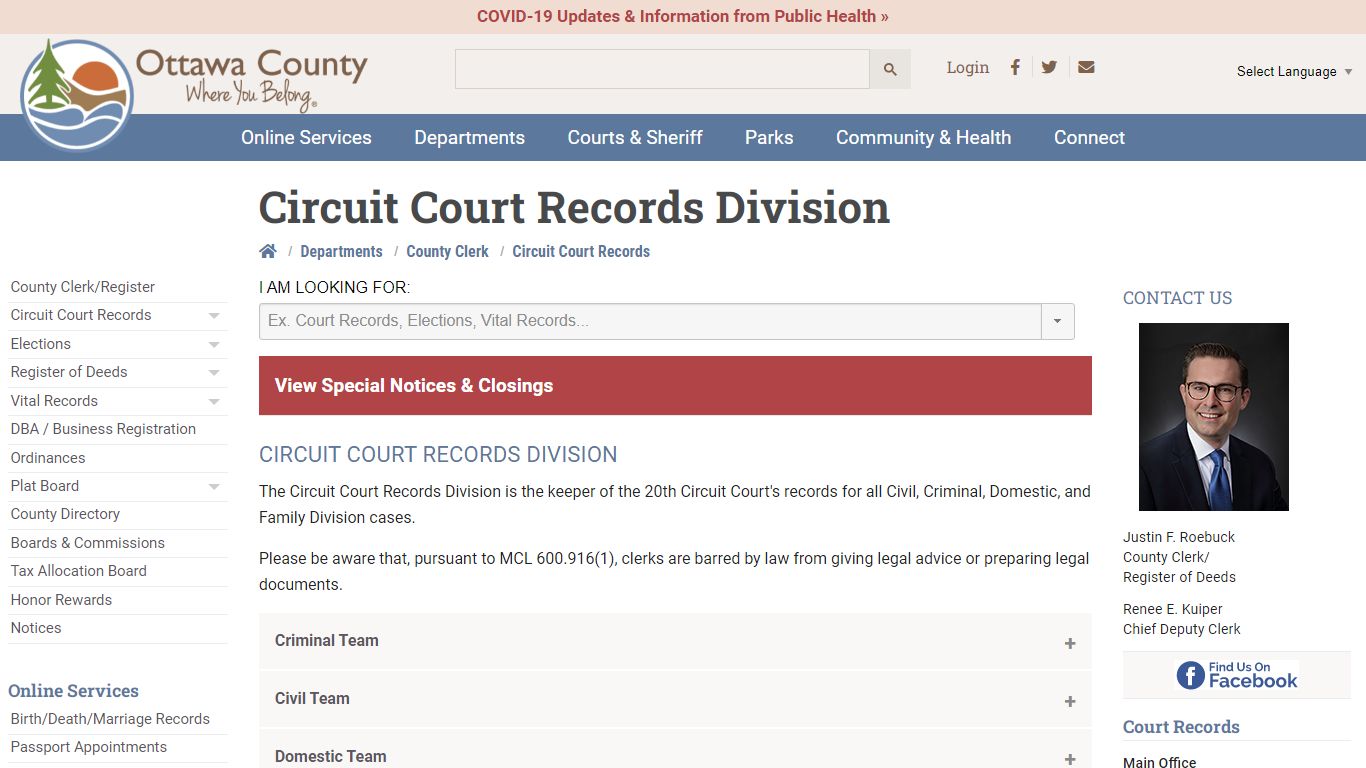 Circuit Court Records - Ottawa County, Michigan