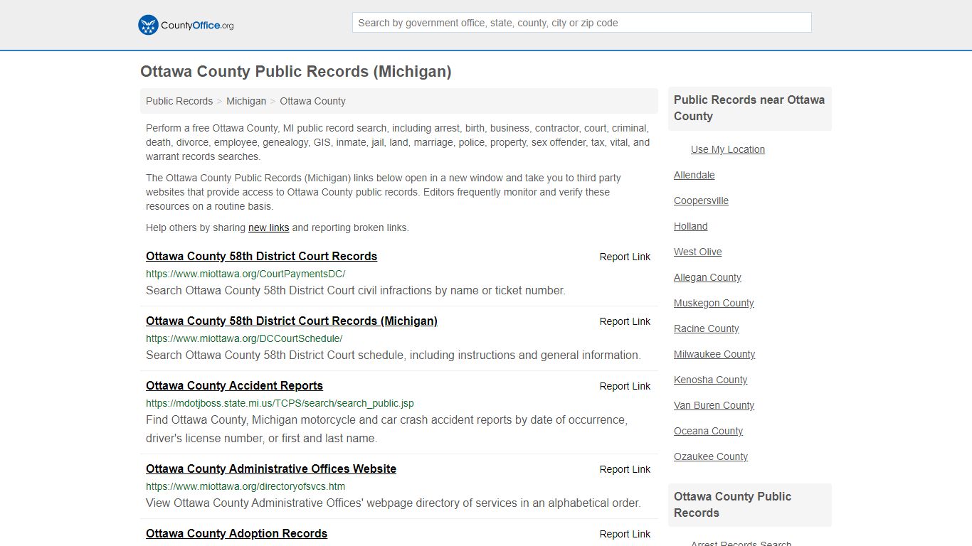 Ottawa County Public Records (Michigan) - County Office