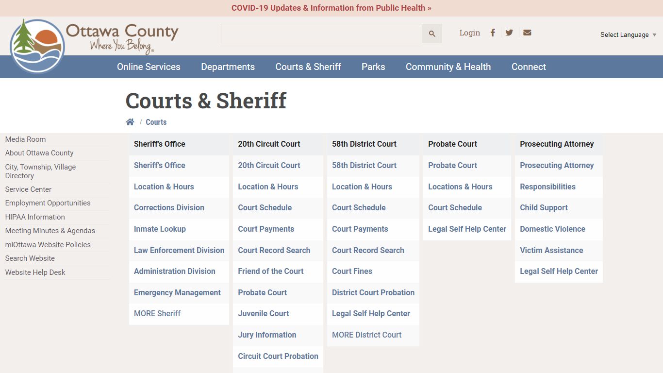 Courts & Sheriff - Ottawa County, Michigan