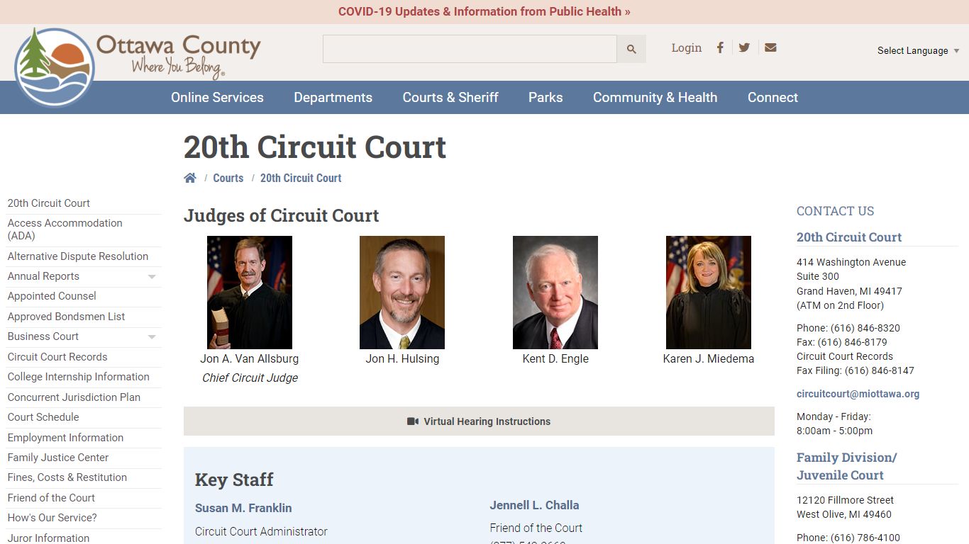 20th Circuit Court - Ottawa County, Michigan