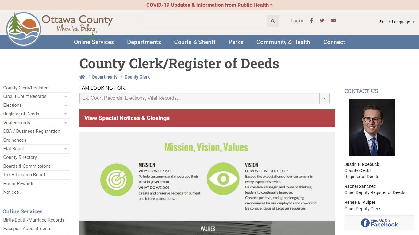 County Clerk/Register of Deeds - Ottawa County, Michigan